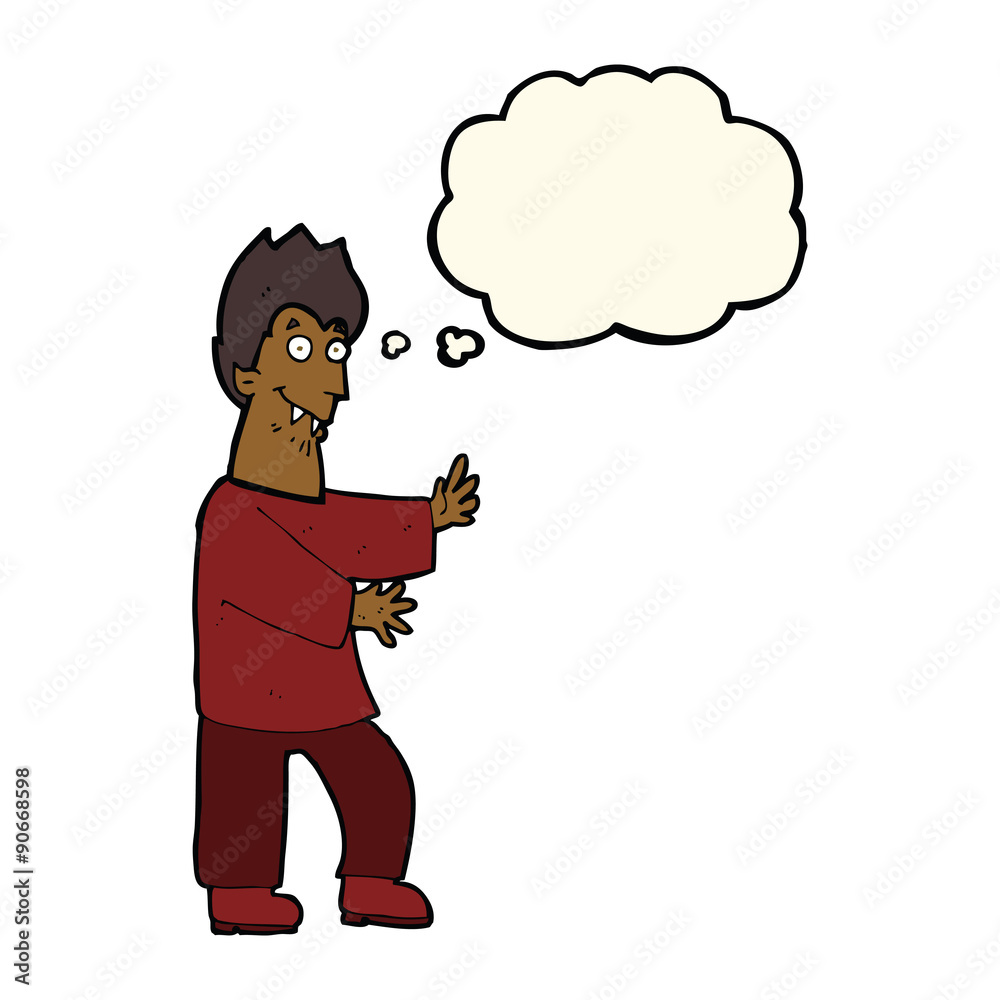 cartoon vampire waving hands with thought bubble cartoon vampire waving hands with thought bubble