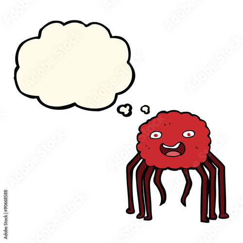 cartoon spider with thought bubble