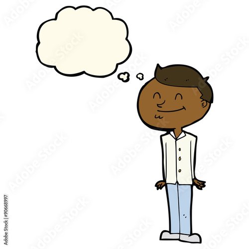 Wallpaper Mural cartoon smiling man with thought bubble Torontodigital.ca