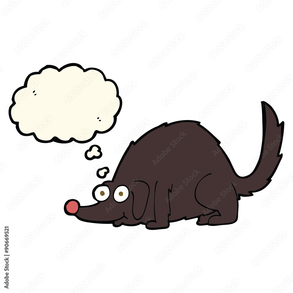 cartoon happy dog with thought bubble cartoon happy dog with thought bubble