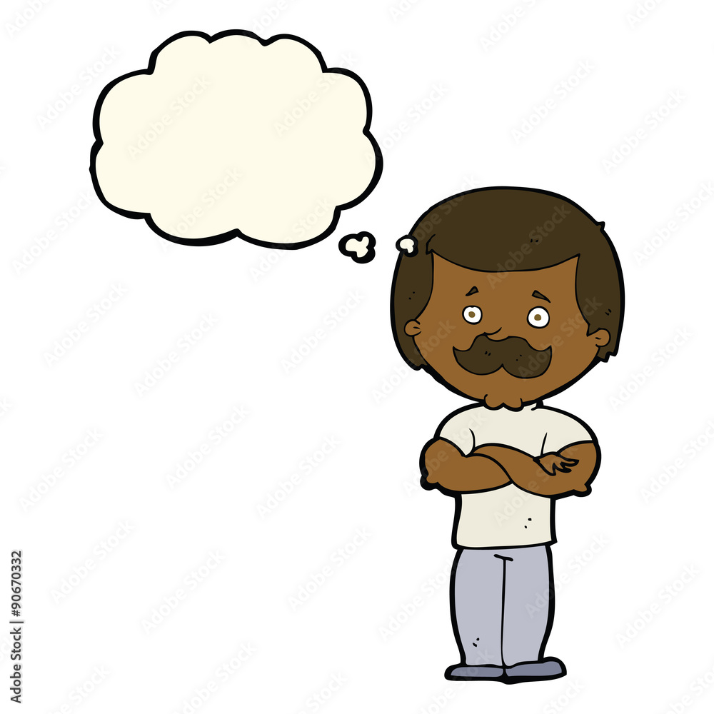 cartoon manly mustache man with thought bubble cartoon manly mustache man with thought bubble