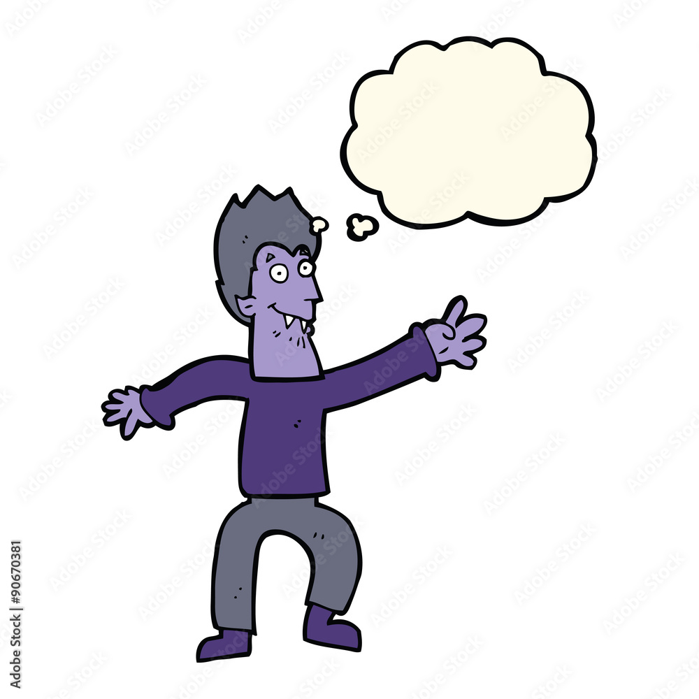 cartoon vampire with thought bubble cartoon vampire with thought bubble