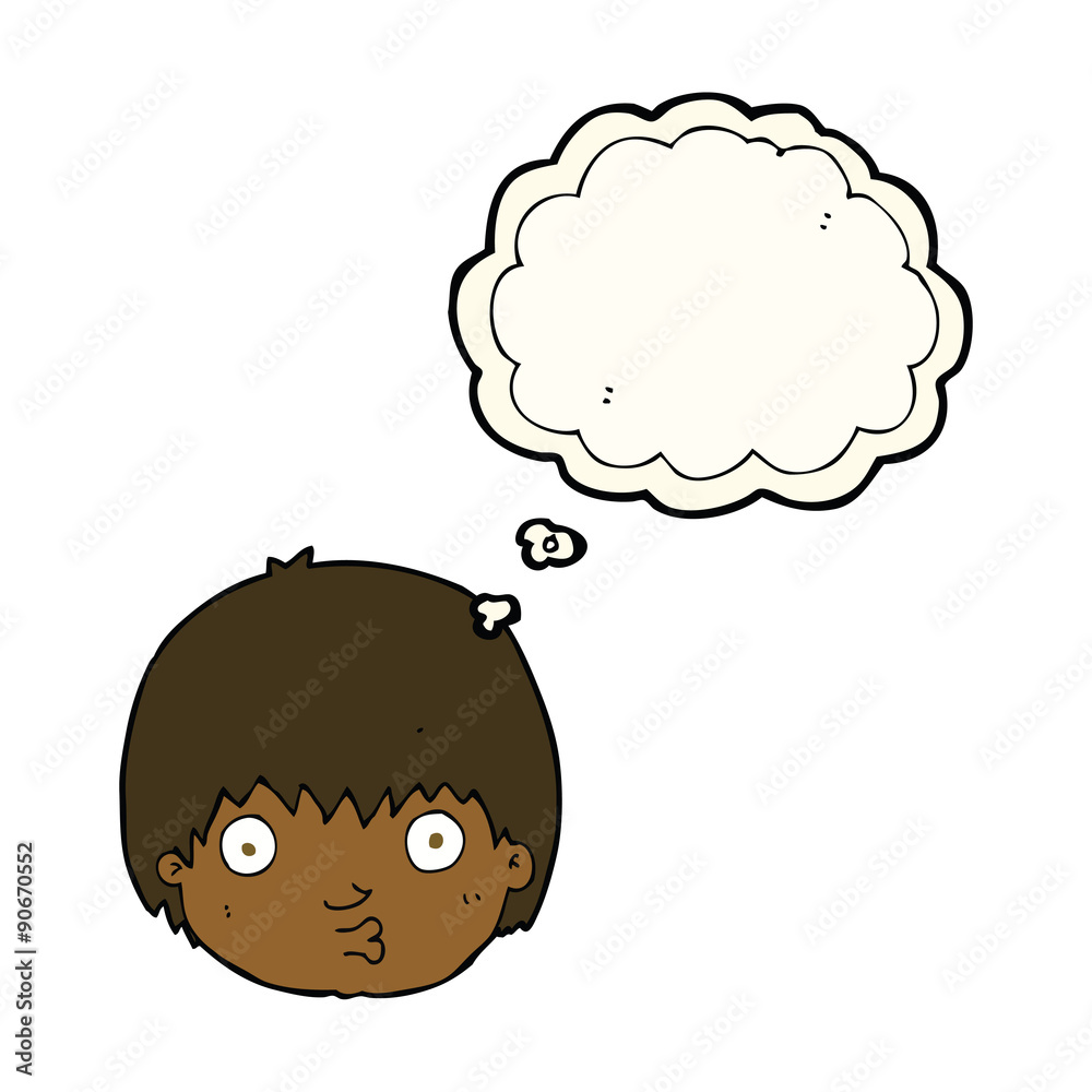 cartoon curious boy with thought bubble cartoon curious boy with thought bubble