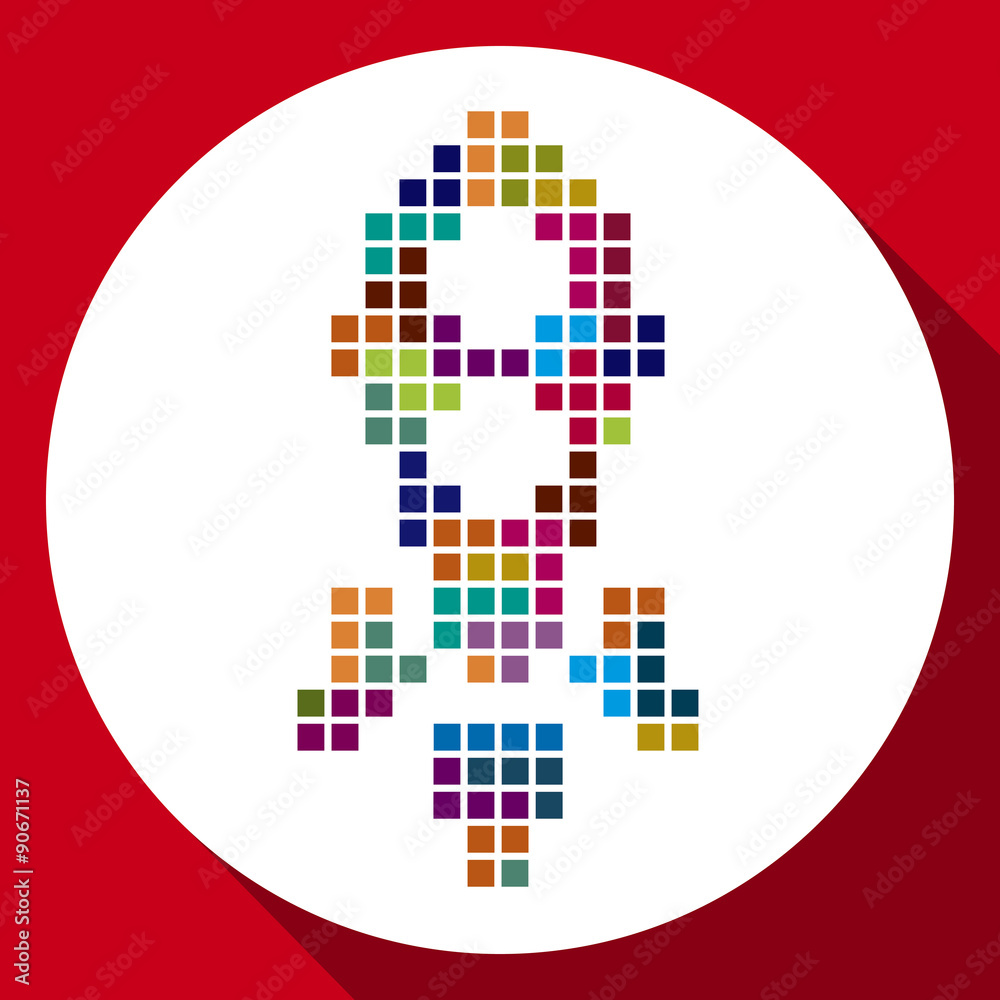 Fototapeta premium Pixelated icon. rocket start up symbol