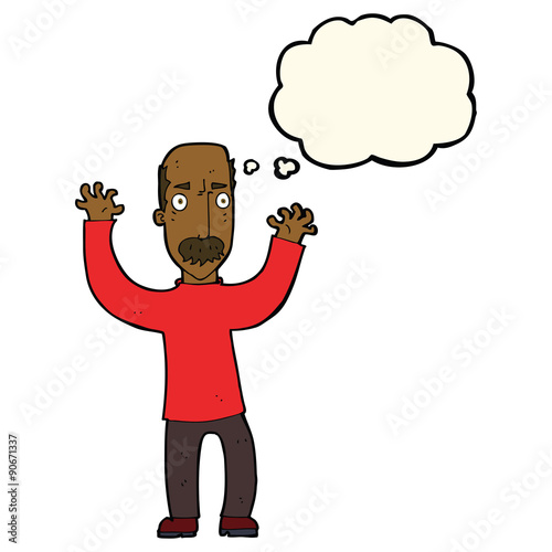 cartoon angry dad with thought bubble