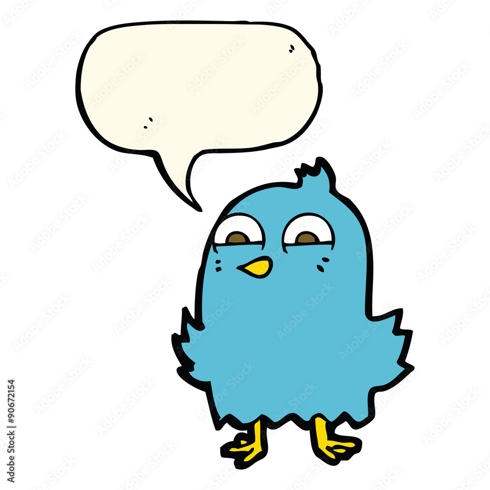 funny cartoon bird with thought bubble funny cartoon bird with thought bubble