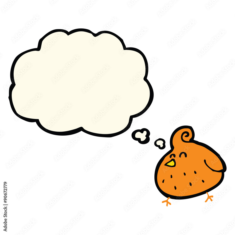 cartoon bird with thought bubble cartoon bird with thought bubble