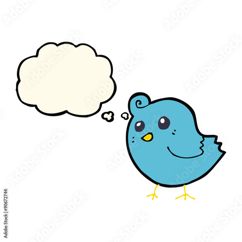 cartoon bird with thought bubble © lineartestpilot