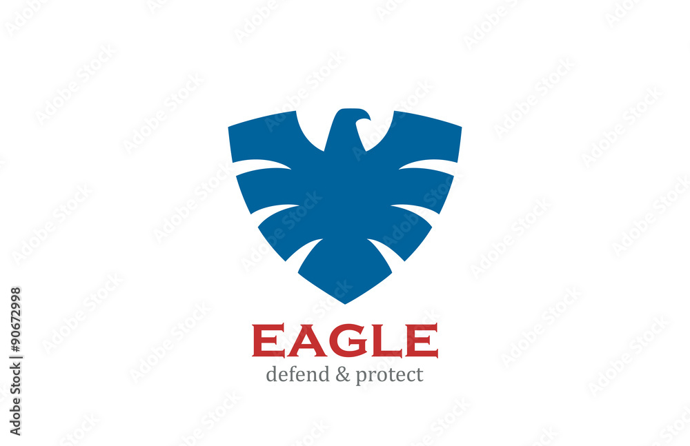 Obraz premium Eagle Shield shape Logo design vector. Defend, Protect icon