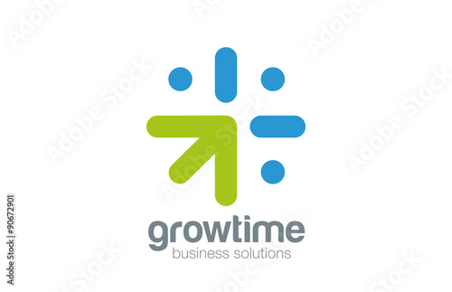 Grow Arrow Clock Logo concept design vector. Time is money