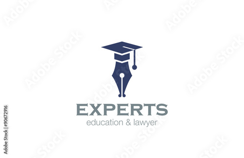 Lawyer Education Logo design vector template...Pen with Square A