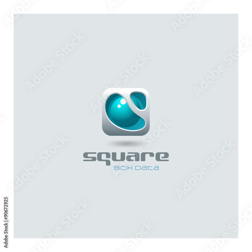 Business Square abstract Logo futuristic media web technology de