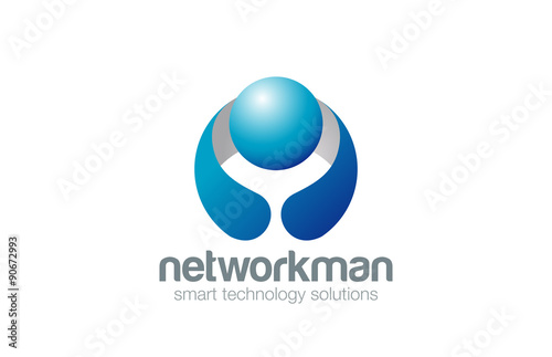 Man Logo futuristic web technology design vector. User icon