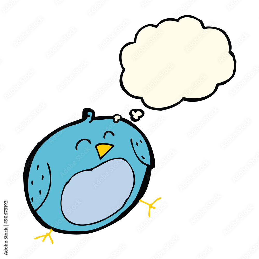 cartoon bird with thought bubble cartoon bird with thought bubble