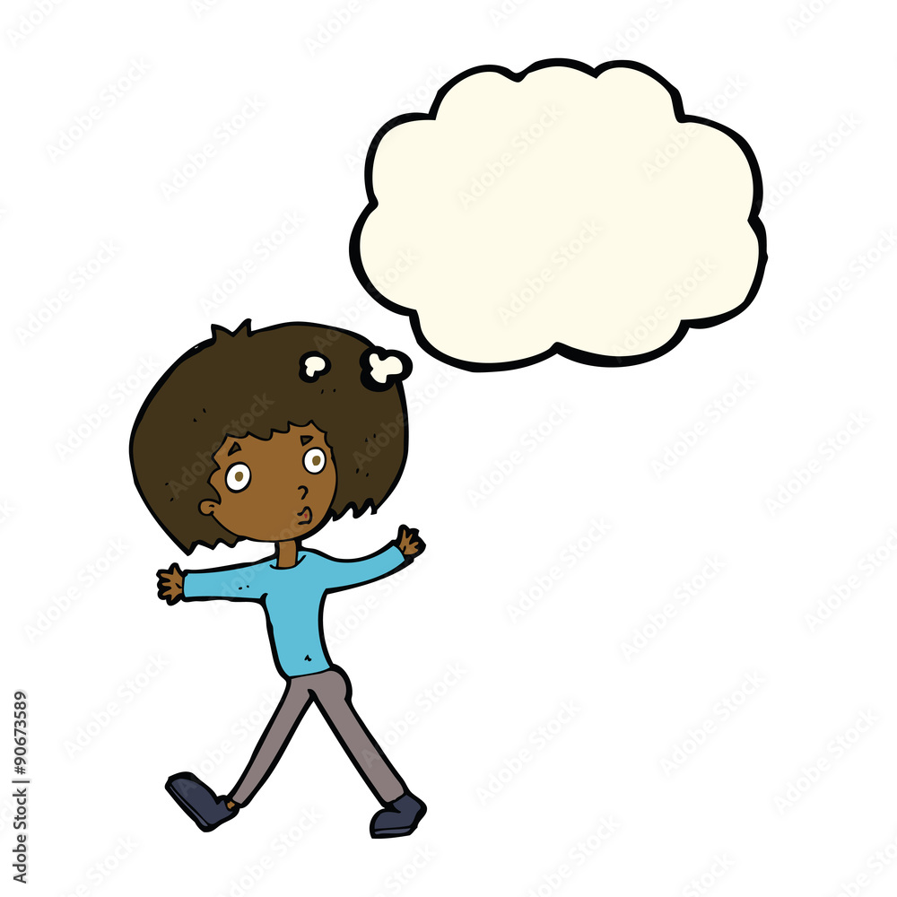 cartoon surprised man walking with thought bubble cartoon surprised man walking with thought bubble