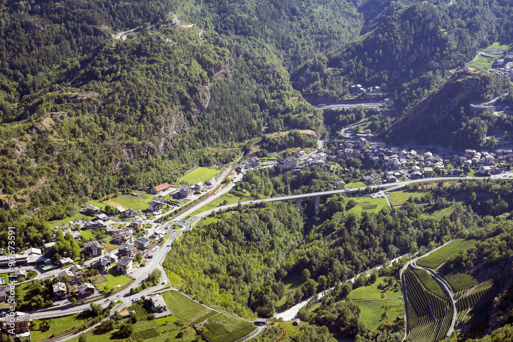 Aosta valley main autoroute. Color image