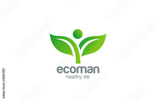 Green Plant Abstract Logo natural Farm Organic Eco design