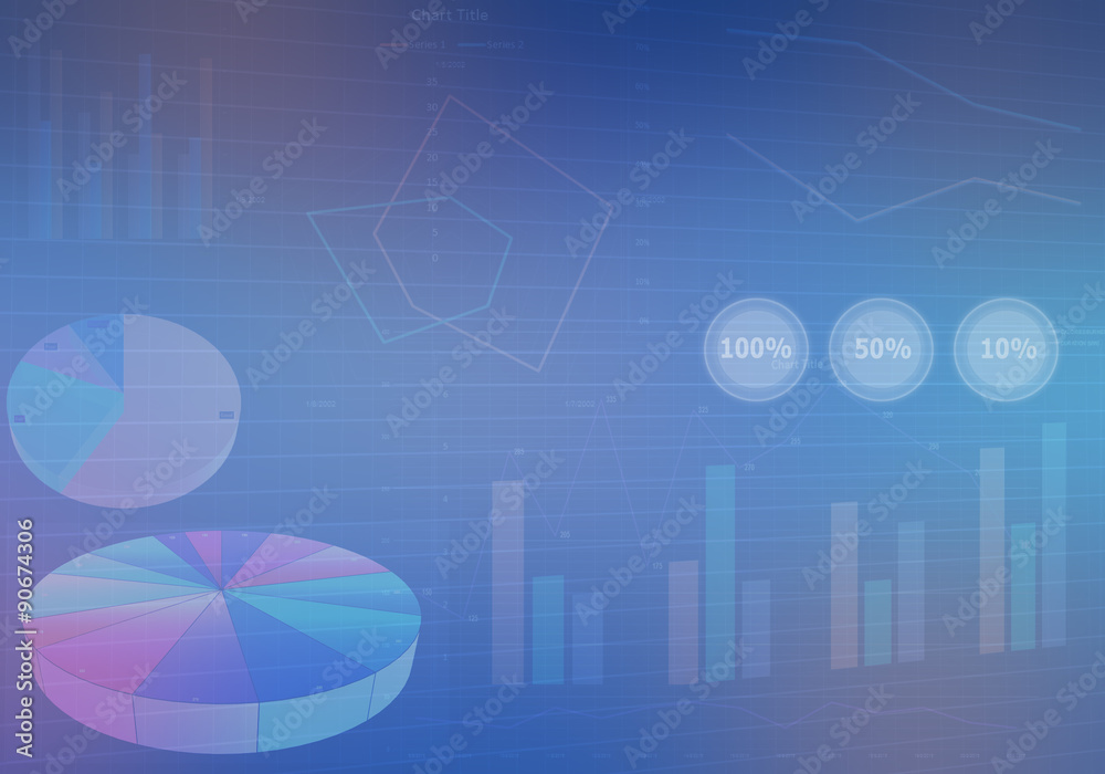 Fototapeta premium Chart diagrams and Business with financial symbols