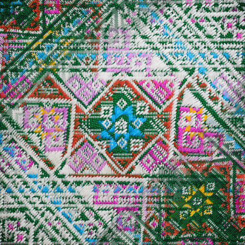 Fragment of colorful retro tapestry , Fragment of colorful retro