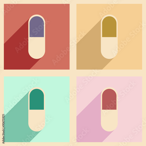 Flat with shadow concept and mobile application pharmaceutical