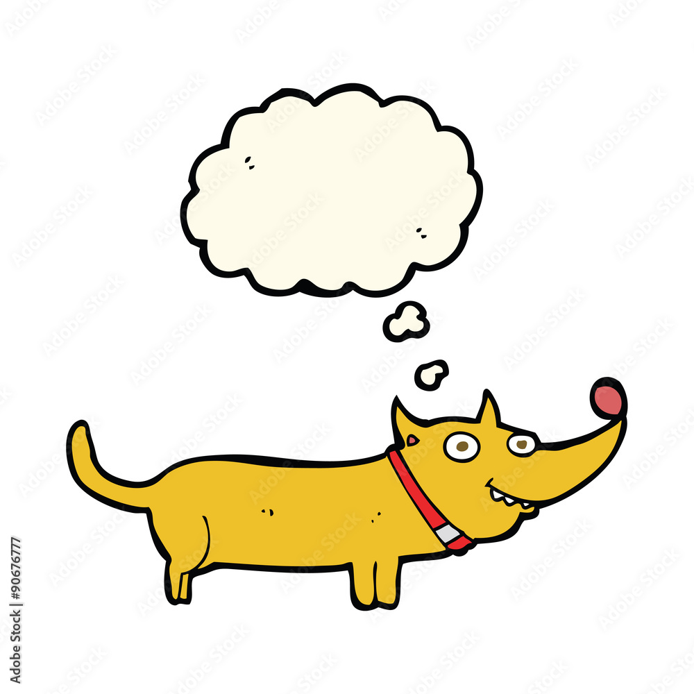 cartoon happy dog with thought bubble cartoon happy dog with thought bubble