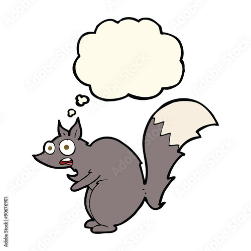 funny startled squirrel cartoon with thought bubble