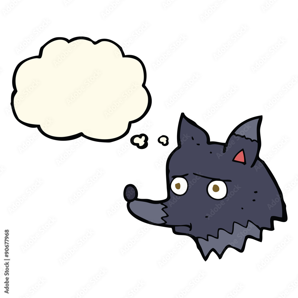 cartoon unhappy dog with thought bubble cartoon unhappy dog with thought bubble