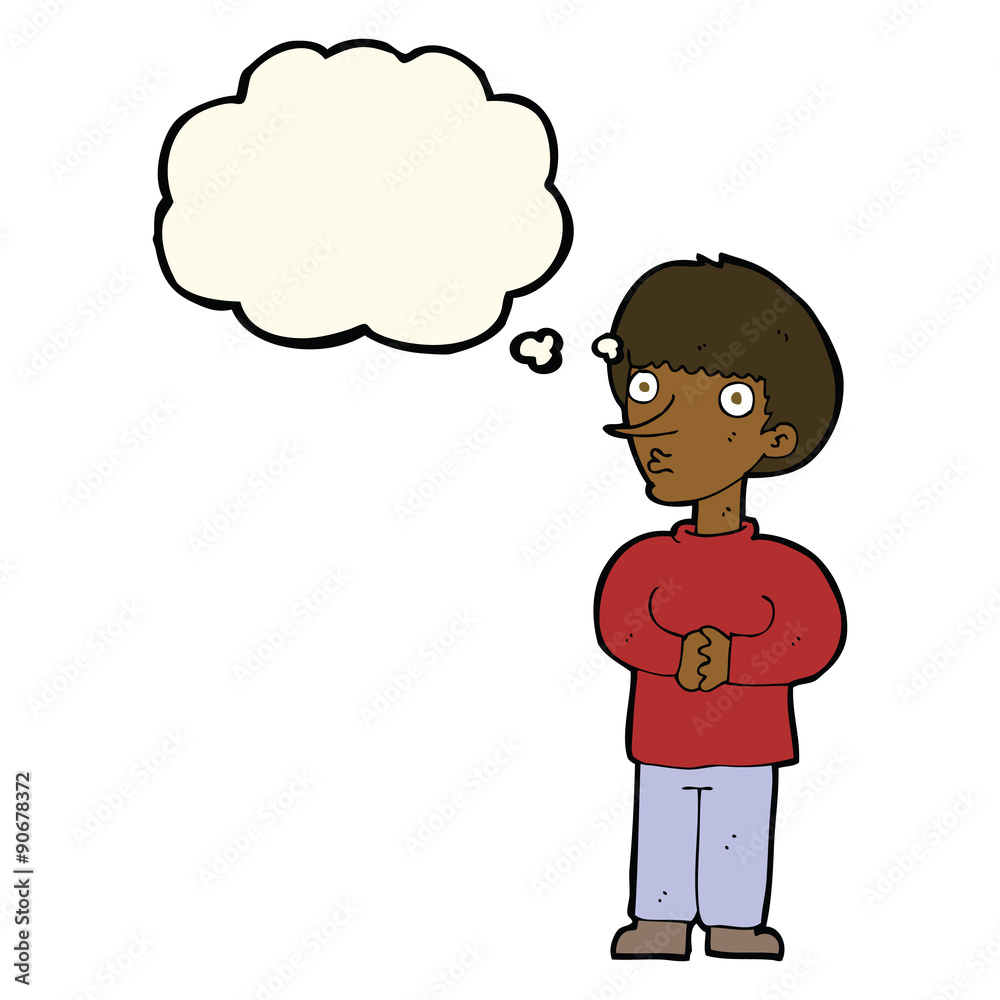 cartoon nervous man with thought bubble cartoon nervous man with thought bubble
