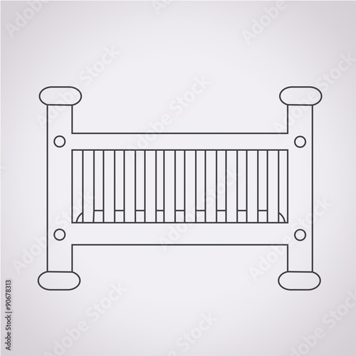 Baby crib icon