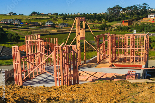 Construction of new home building, Auckland, New Zealand