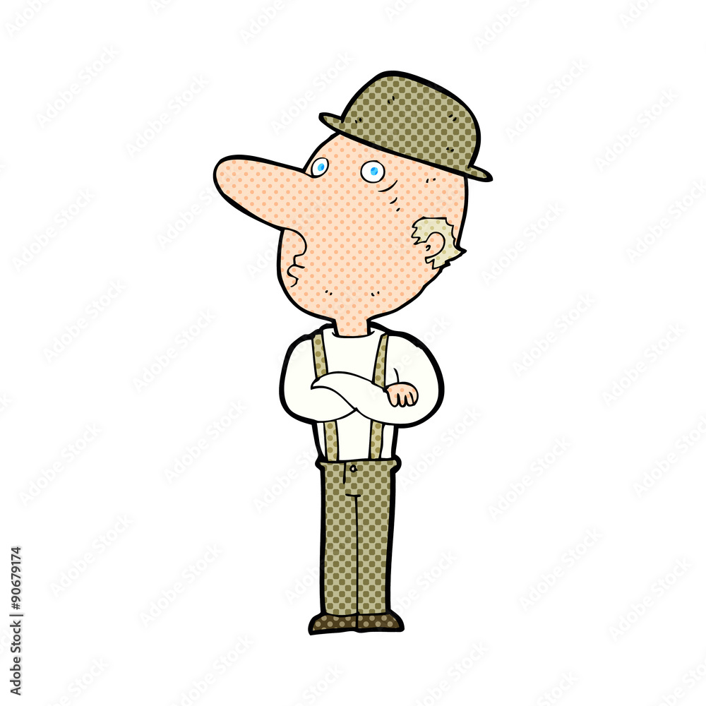 cartoon man in hat