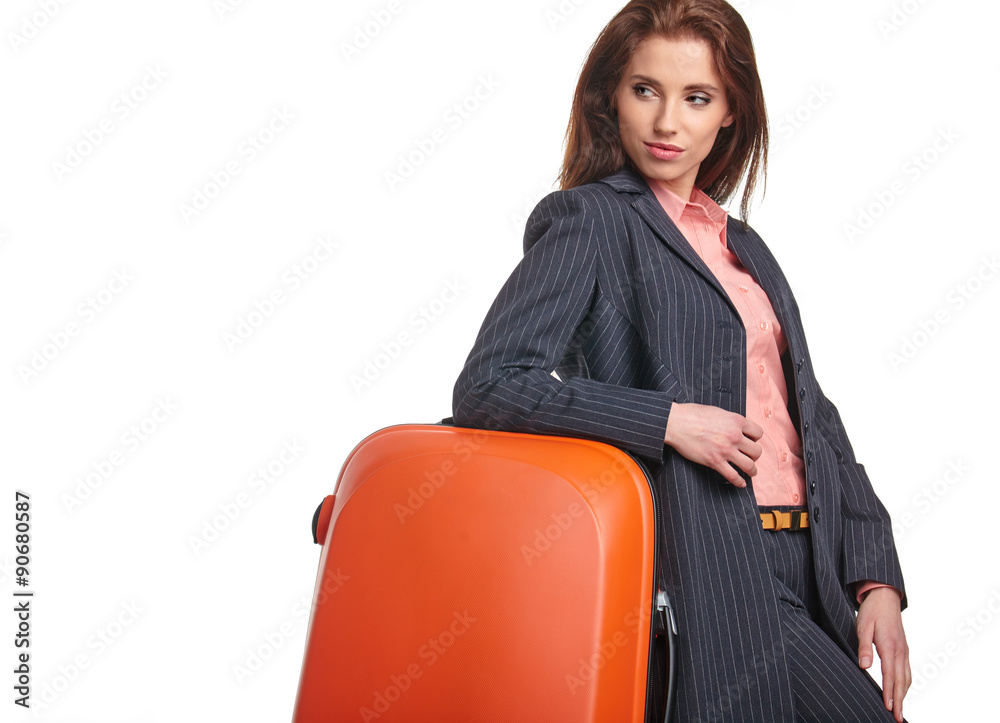 young female business traveller portrait young female business traveller portrait