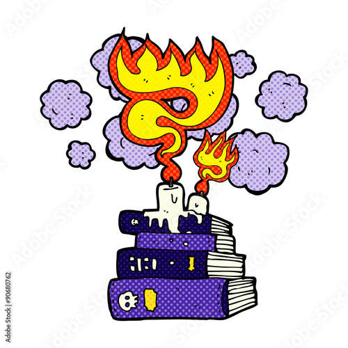 cartoon magical spell books