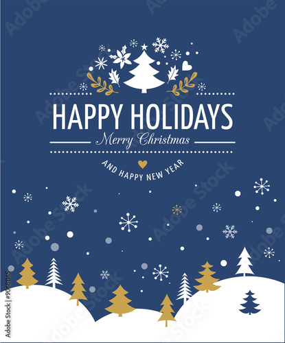 Red Christmas Background With Typography, Lettering photo