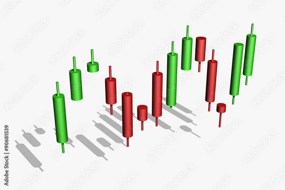 candlestick chart isolated over white candlestick chart isolated over white