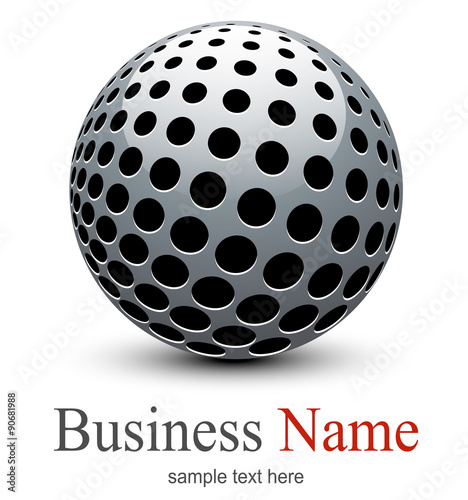 Logo, abstract sphere with halftone shape
