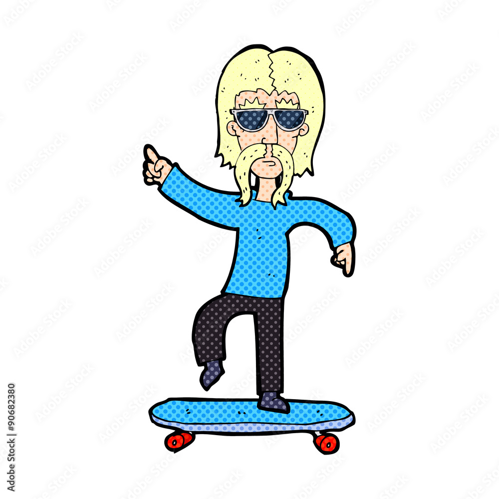 cartoon old skater cartoon old skater
