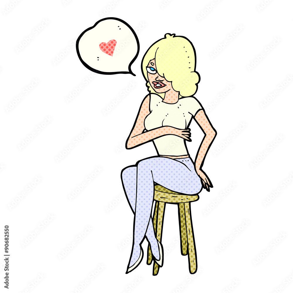 Obraz premium cartoon woman with love heart