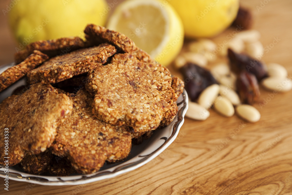 Gluten free ginger cookies with almonds and dates Gluten free ginger cookies with almonds and dates