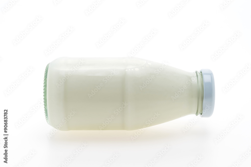 Milk bottle glass isolated on white background Milk bottle glass isolated on white background