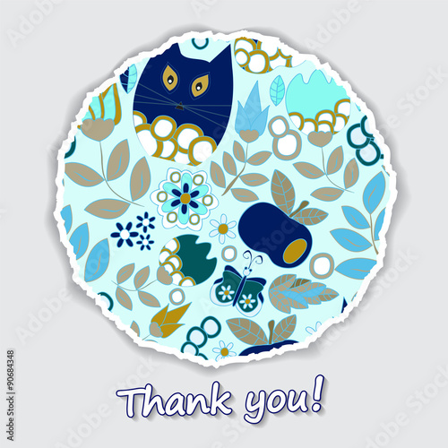  card. poster, brochure template with apple. cat and flower. tor