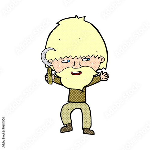 cartoon peasant with sycle