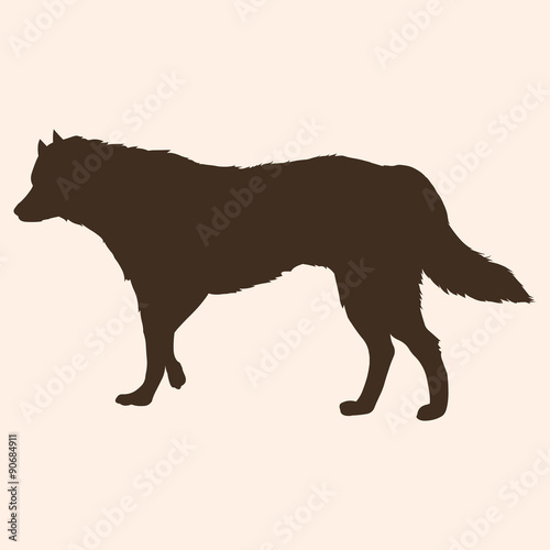 Vector Single Silhouette of Dog