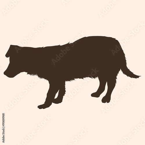 Vector Single Silhouette of Dog