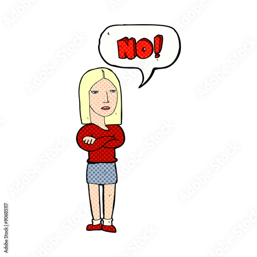 cartoon woman saying no