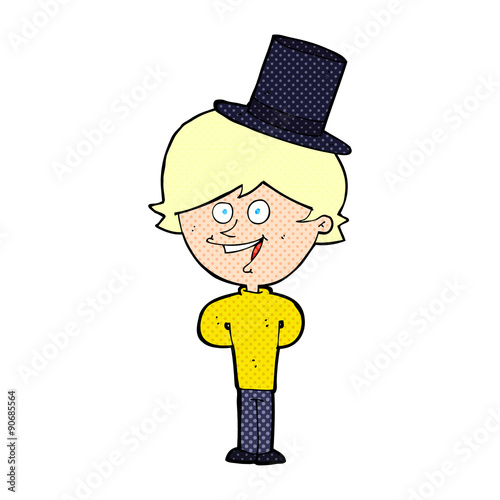 cartoon man wearing top hat