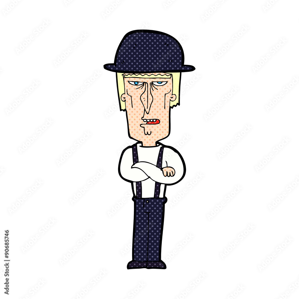 cartoon man wearing hat