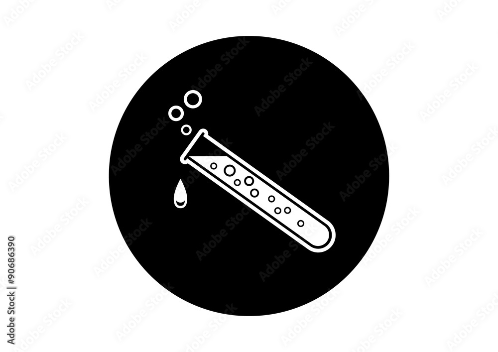 Black and white laboratory glass icon on white background Black and white laboratory glass icon on white background