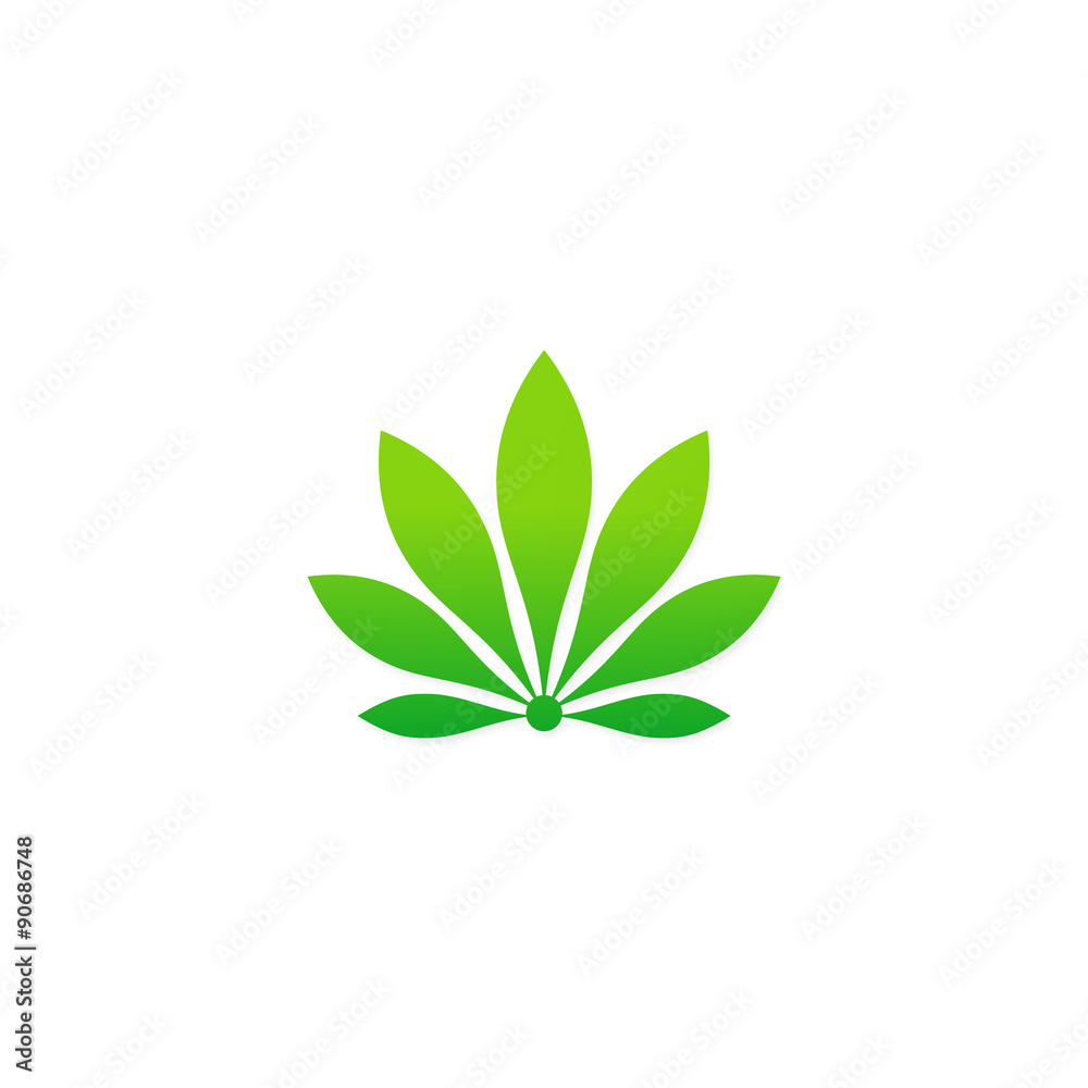 beauty green flower eco botany logo