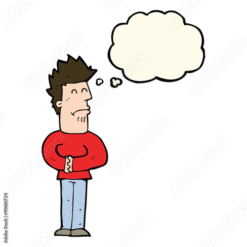 Wallpaper Mural cartoon nervous man with thought bubble Torontodigital.ca